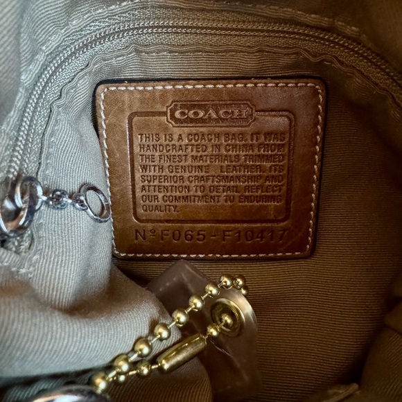 Brown Patterned Coach Shoulder Bag - Picture 4 of 4